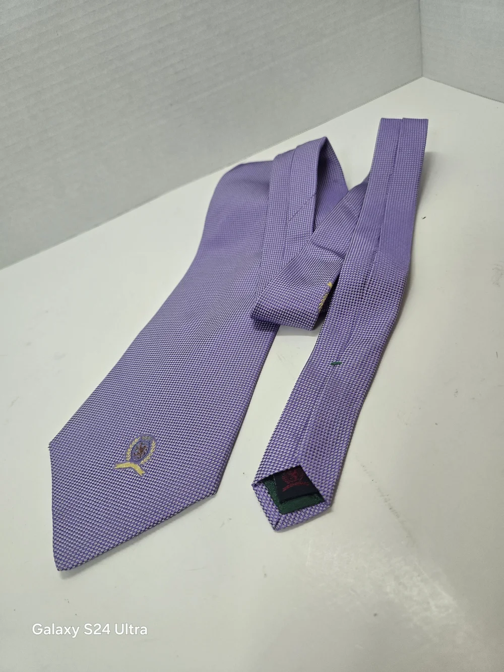 Tommy Hilfiger Lavender Purple Textured Silk Tie